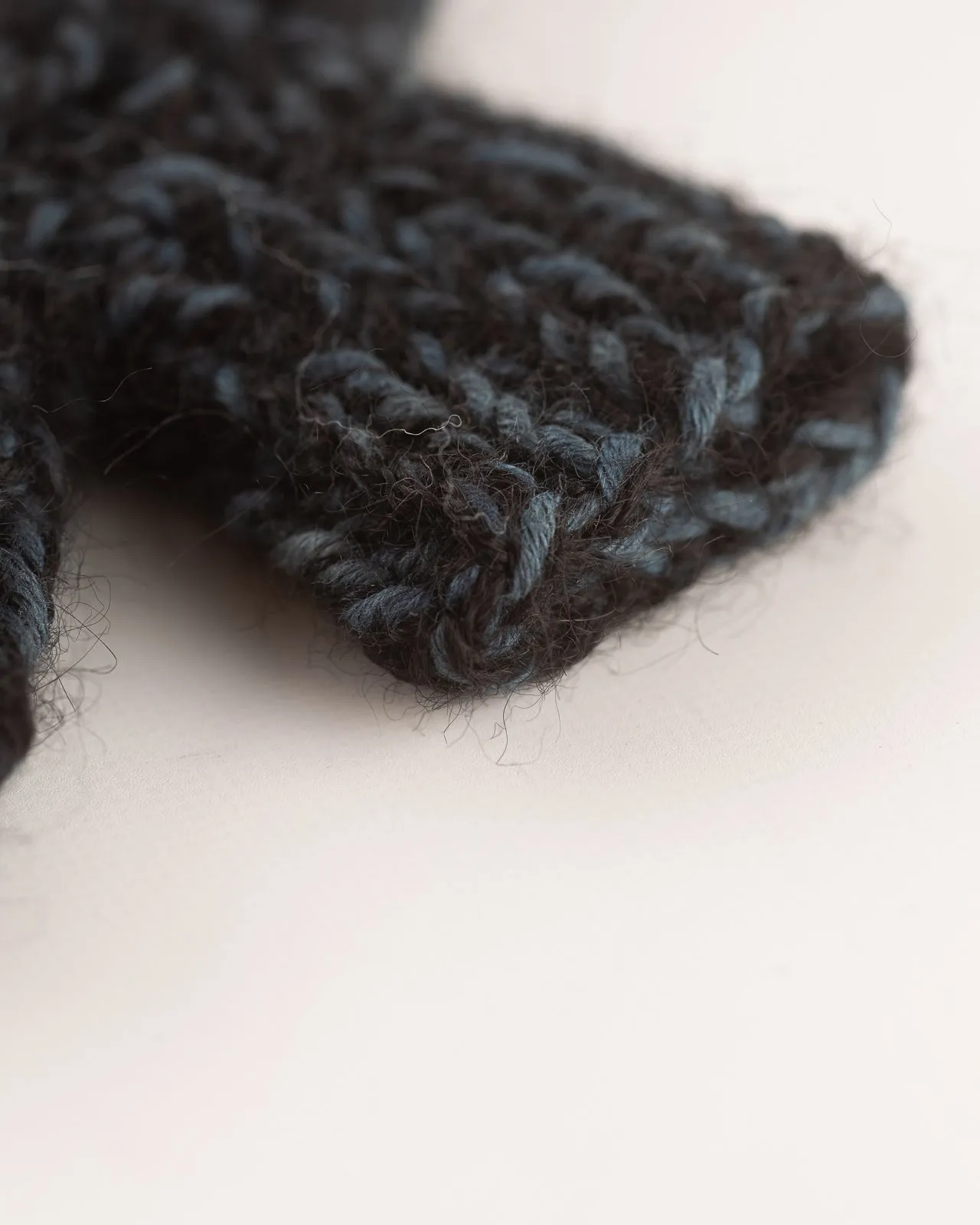 Sky Glove - Handknit Charcoal Alpaca Cotton