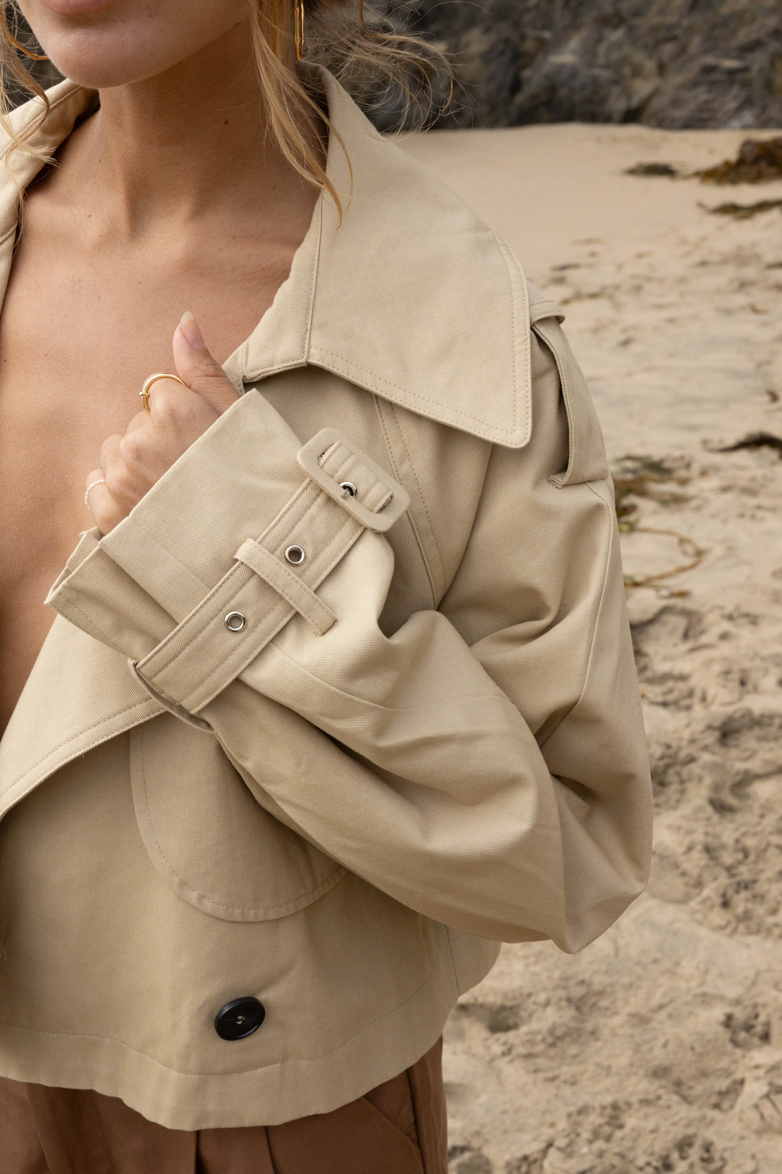 Sunday Cotton Cropped Trench