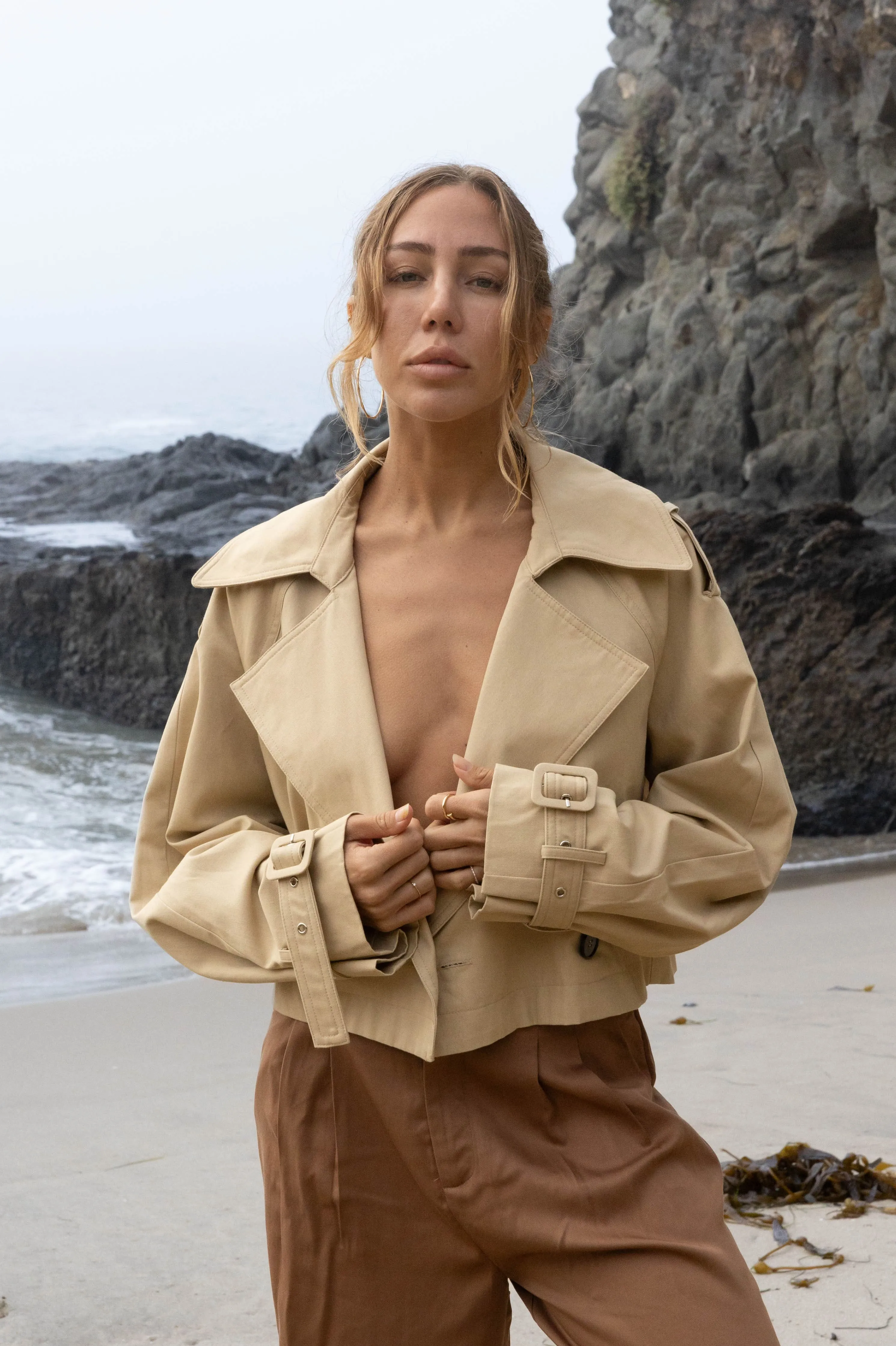 Sunday Cotton Cropped Trench