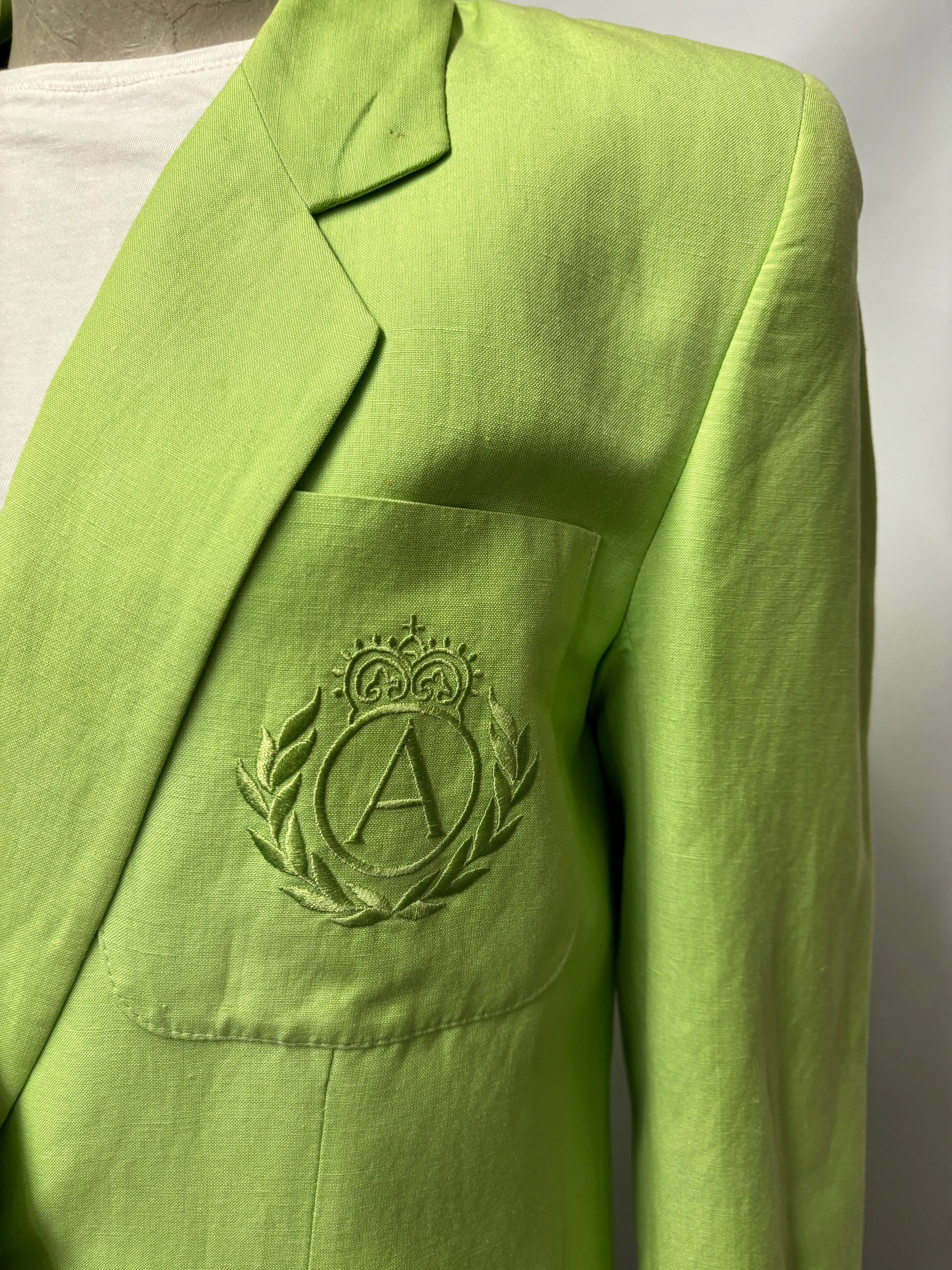 Vintage Alexon Lime Green Linen Sporting Jacket 8