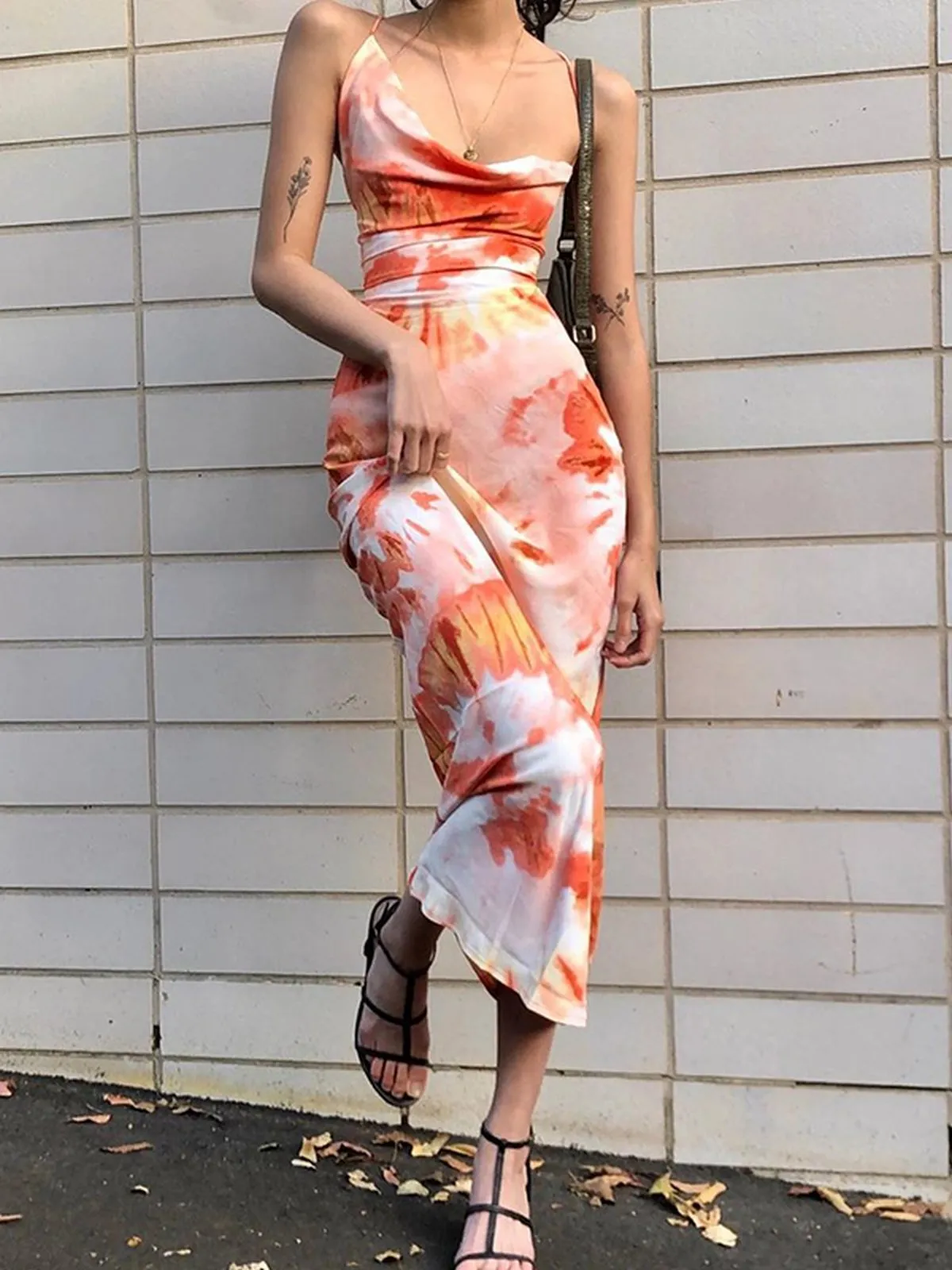 Vvsha Josie Cowl Neck Maxi Dress