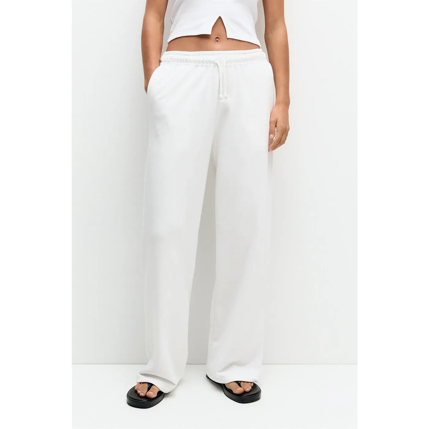 White Wide Leg Trousers