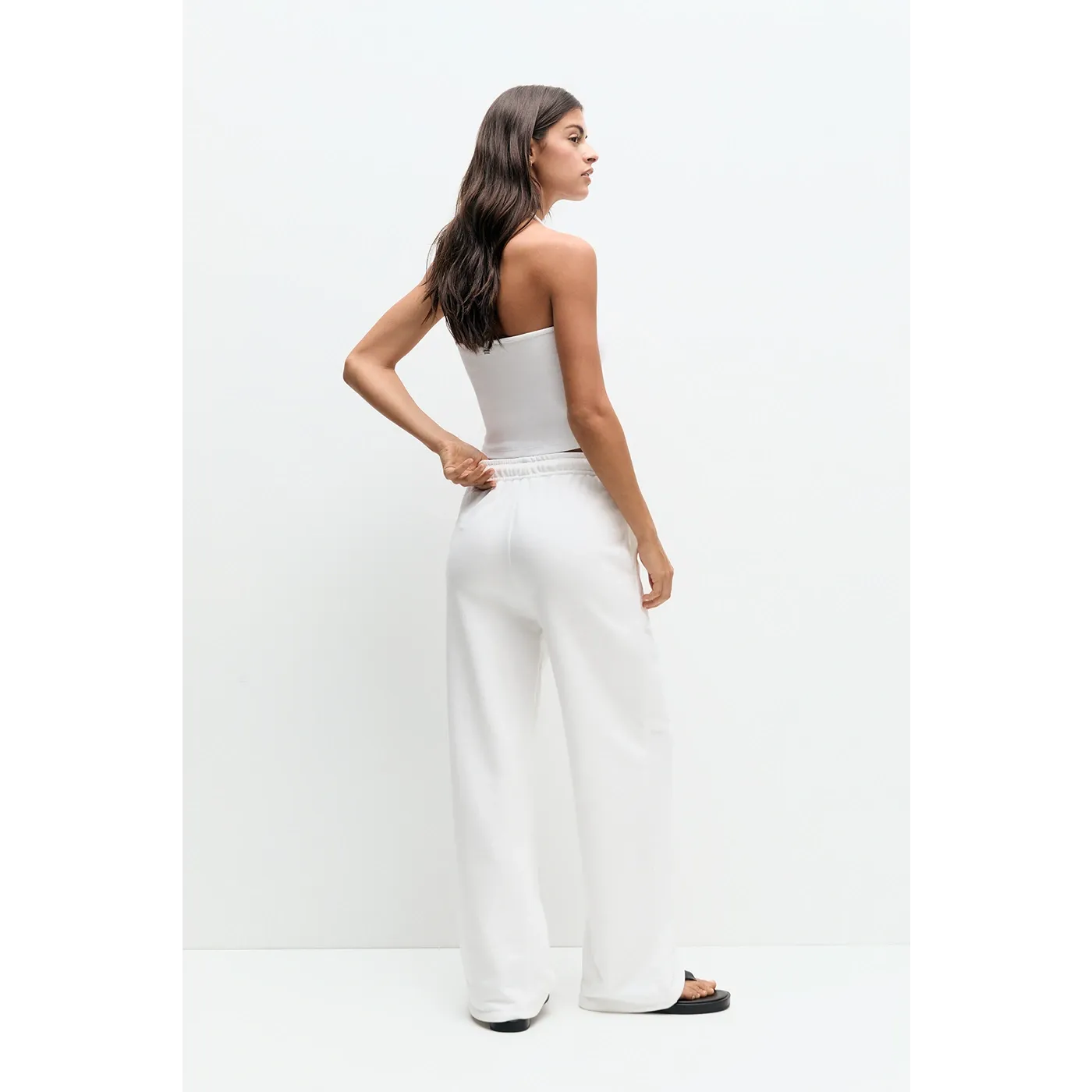 White Wide Leg Trousers
