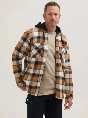 Wrangler® RIGGS Workwear® Hooded Flannel Jacket in Tobacco Plaid